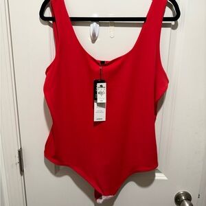 Express Red Sleeveless Bodysuit